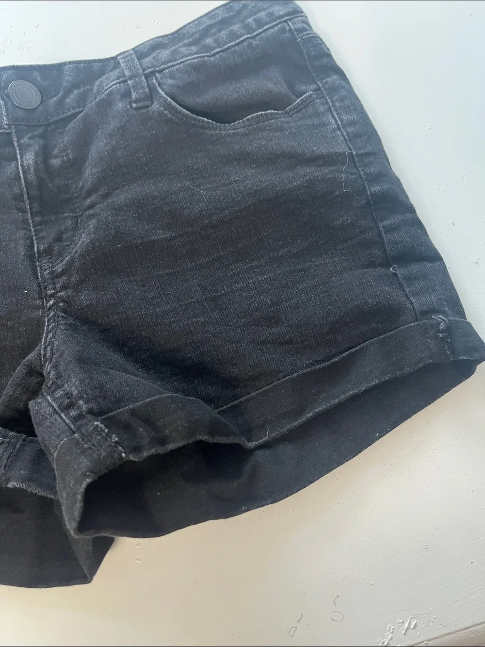 SO Sz 16 Youth Black Favorite Shortie Denim Jean Shorts